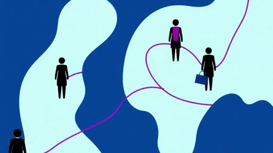 Abstract visualization of remote job pathways and opportunities