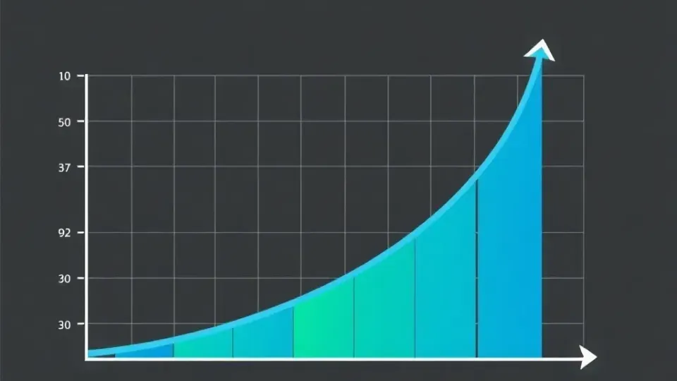 Upward trending growth chart representing increasing website traffic and SEO performance over time