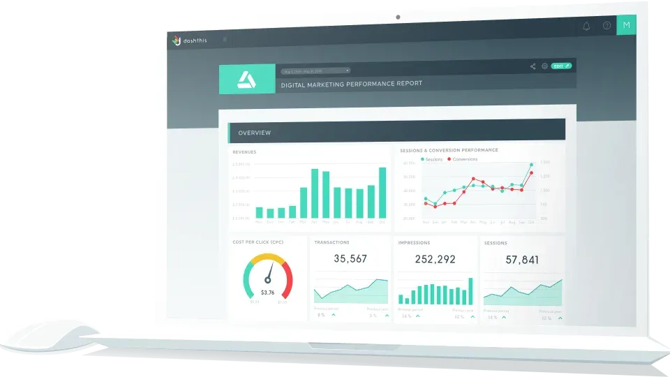 Laptop screen displaying search engine results and website analytics data