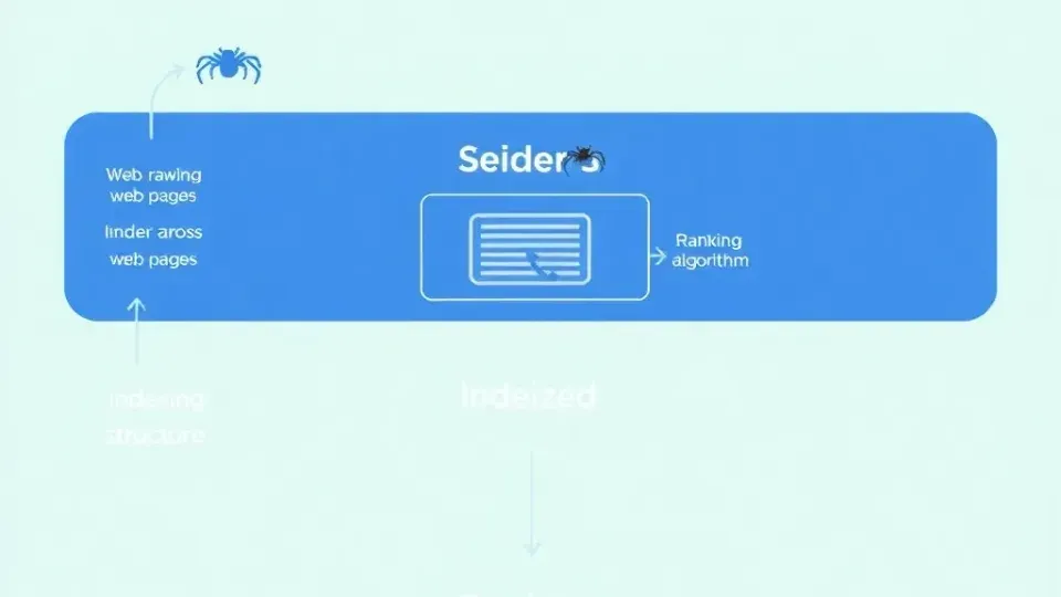 Layered diagram showing search engine crawling, indexing, and ranking process