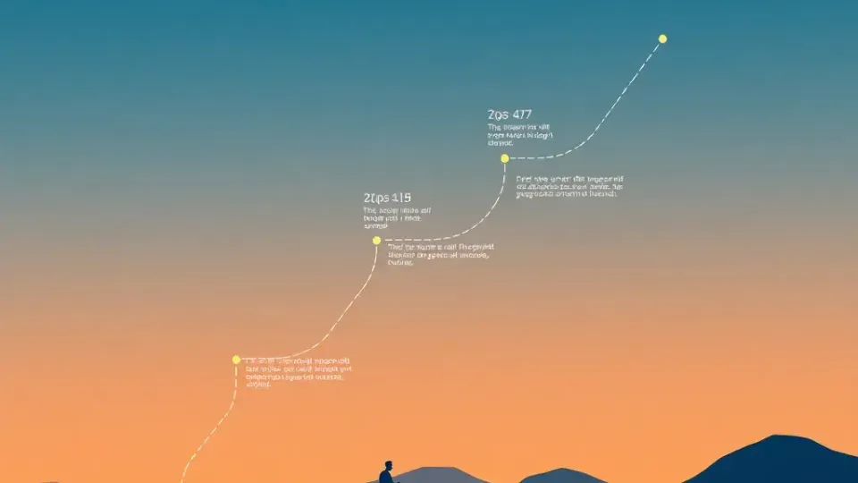 Roadmap visualization showing progressive steps toward SEO implementation goals