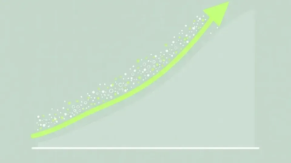 Growth chart showing upward trending organic traffic over time