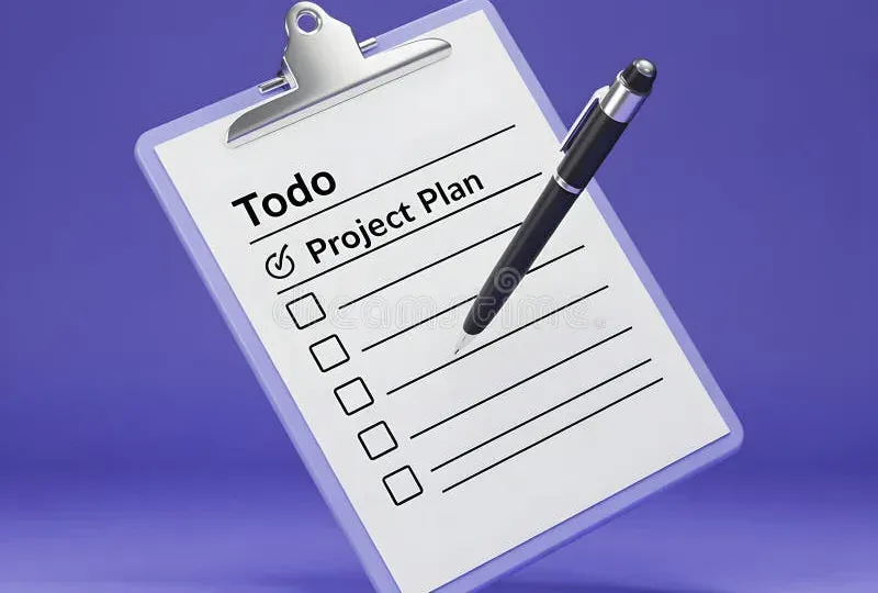 Physical checklist with checkmarks and pen on paper