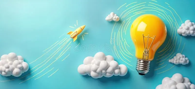 Glowing lightbulb symbolizing ideas and solutions