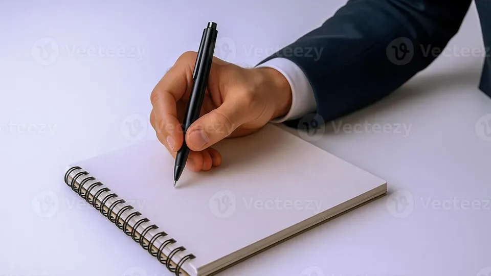 Notebook and pen on desk for planning and strategy documentation