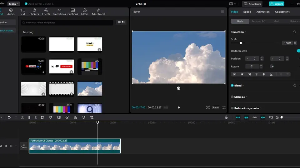 Video editing interface showing YouTube content creation tools