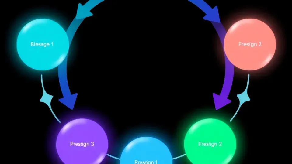 Five-stage circular workflow diagram showing SEO implementation process