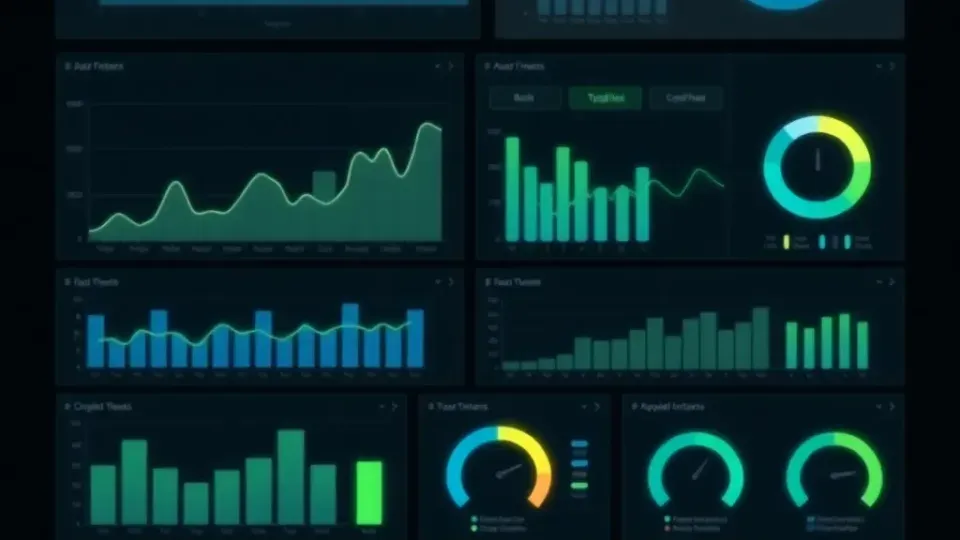 Analytics dashboard with multiple data visualization charts and metrics