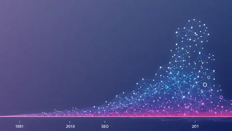 Timeline showing evolution of search engines and SEO through time