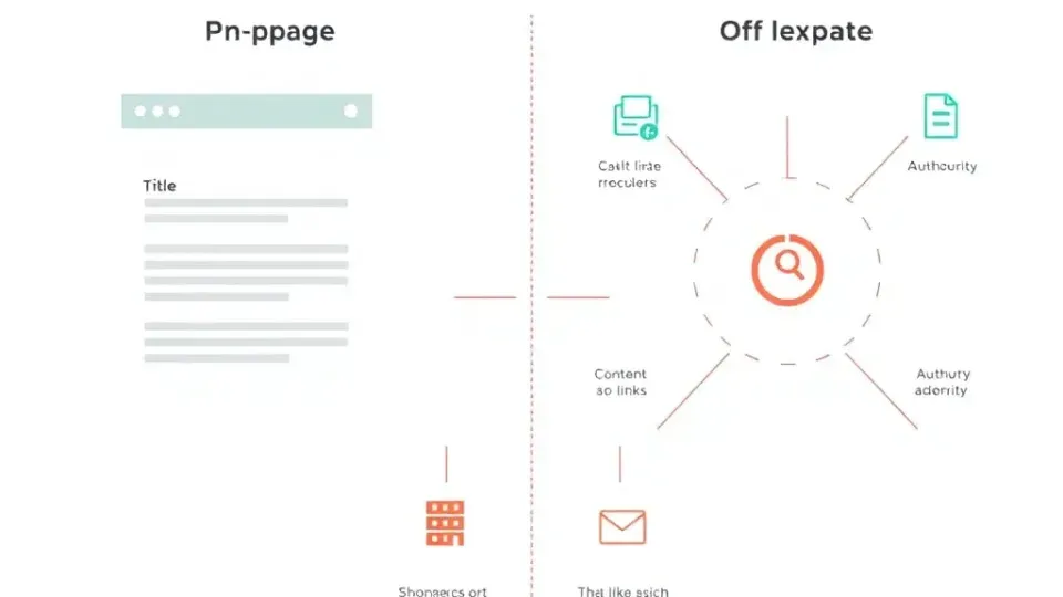 Infographic comparing on-page and off-page SEO optimization factors