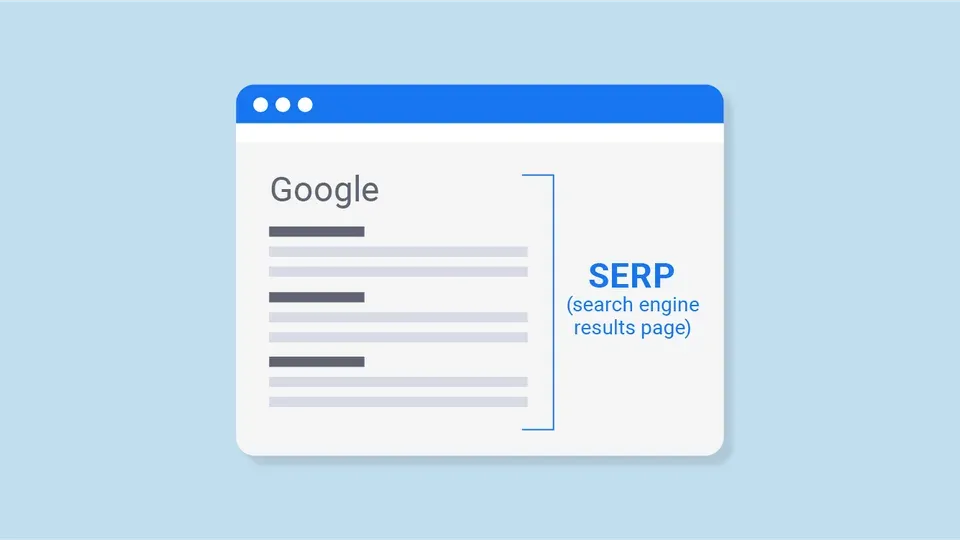 Desktop computer screen displaying search engine results page with multiple listings