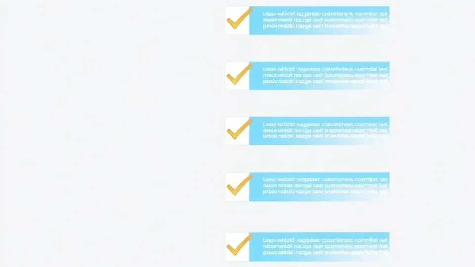 Organized checklist structure for decision-making process
