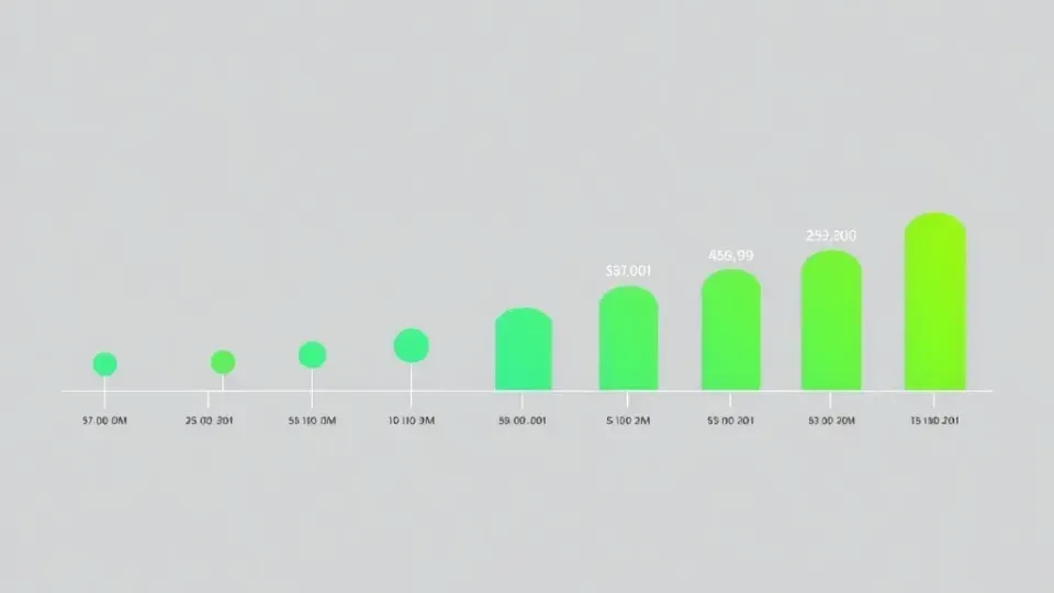 Timeline showing progressive growth and compounding results over time