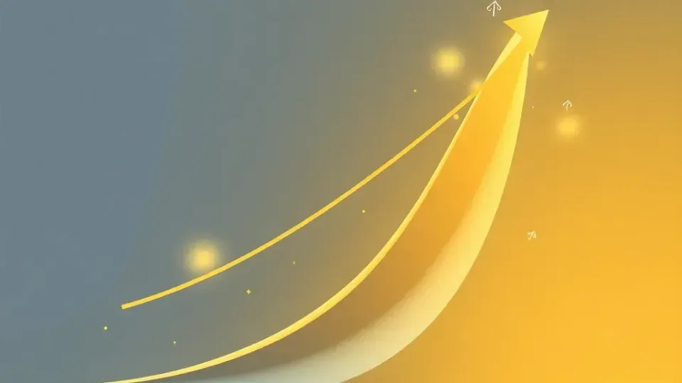Abstract upward growth curve with ascending momentum visualization
