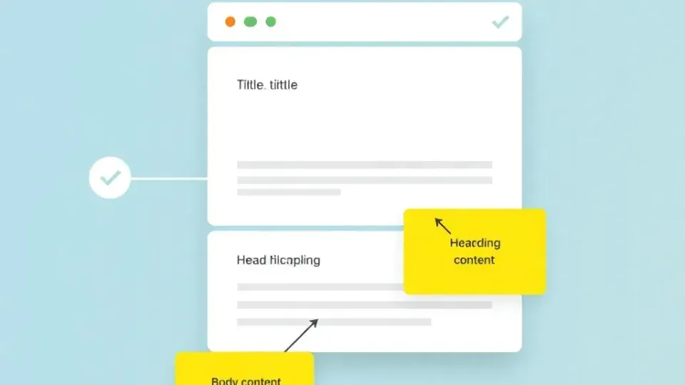 Webpage layout diagram highlighting on-page SEO optimization elements and structure