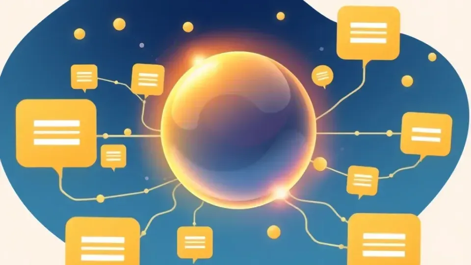 Conceptual visualization of answer engine optimization and AI processing