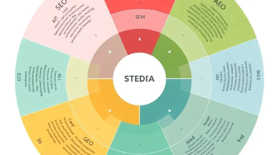 Circular comparison matrix showing strengths of different marketing strategies