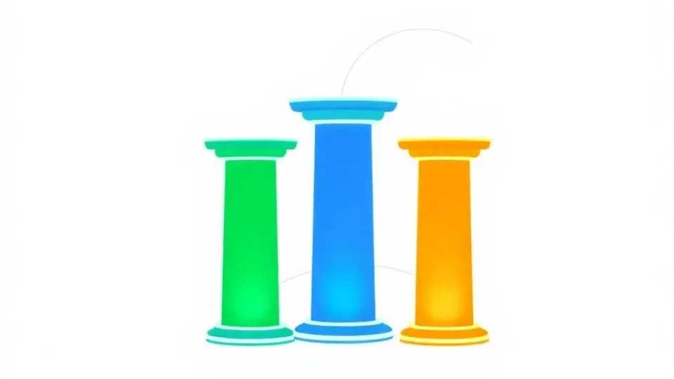Three interconnected pillars representing the pillars of SEO