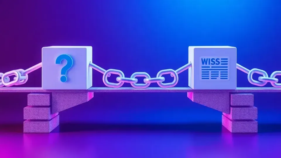 Bridge metaphor connecting search queries to website answers