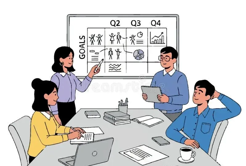 Business team collaborating and discussing strategy in a meeting