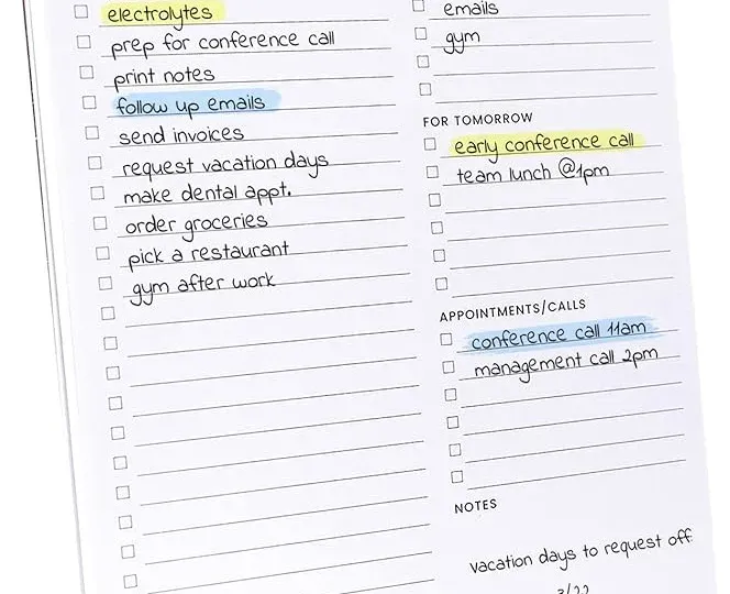 Checklist and pen on notebook representing actionable SEO tasks
