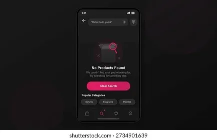 Smartphone displaying search engine results page and mobile search interface