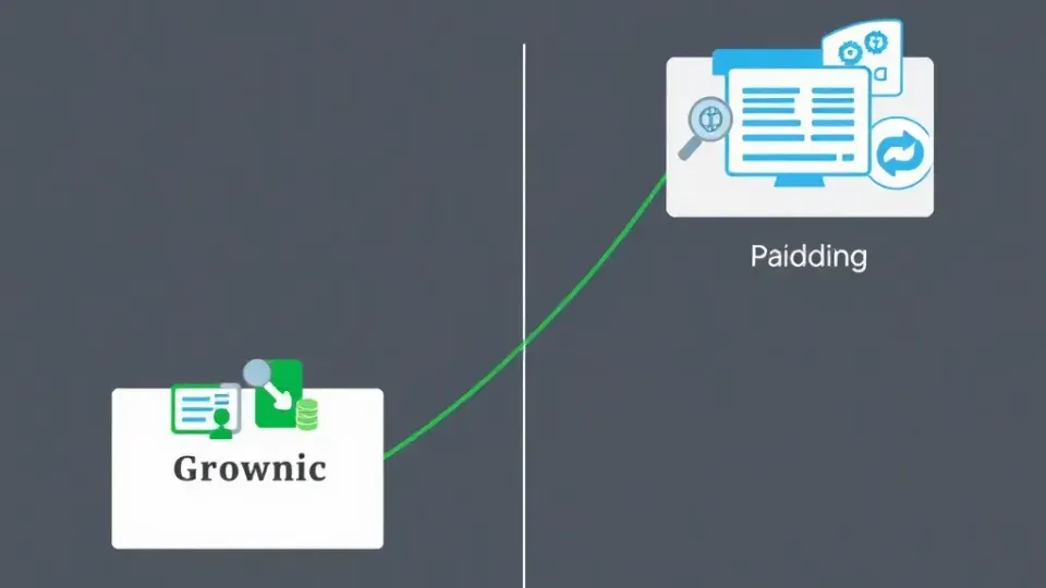 Visual comparison of SEO versus SEM marketing channels