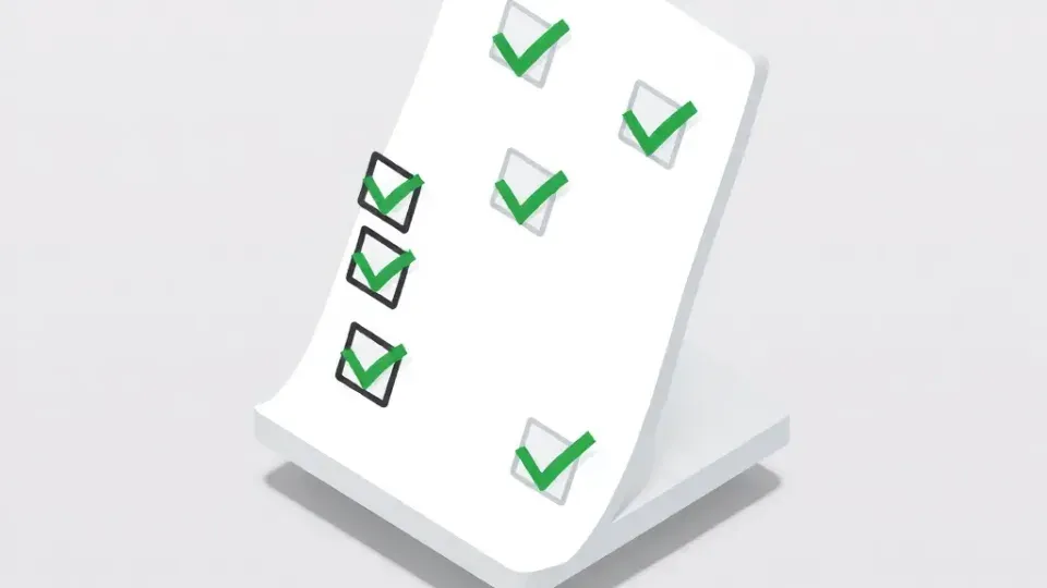 Checklist visualization showing task completion and progress