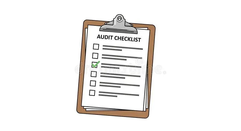 Checklist on clipboard with checkmarks representing SEO audit and assessment process