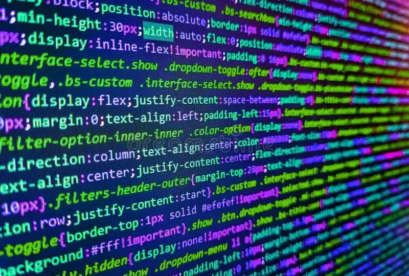 Code editor displaying HTML and CSS code for technical SEO implementation