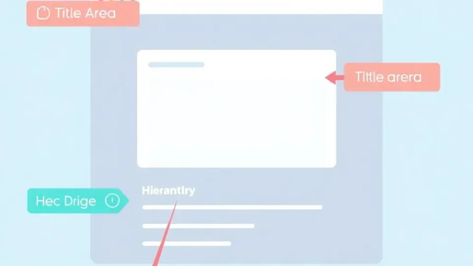 Visual representation of on-page SEO elements on a webpage layout