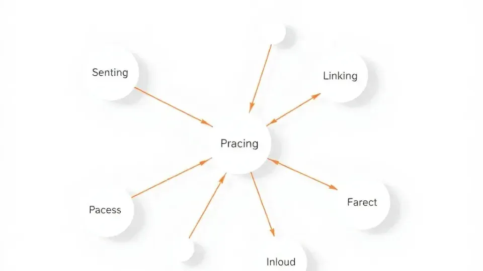 Network diagram showing internal linking structure and page relationship connections