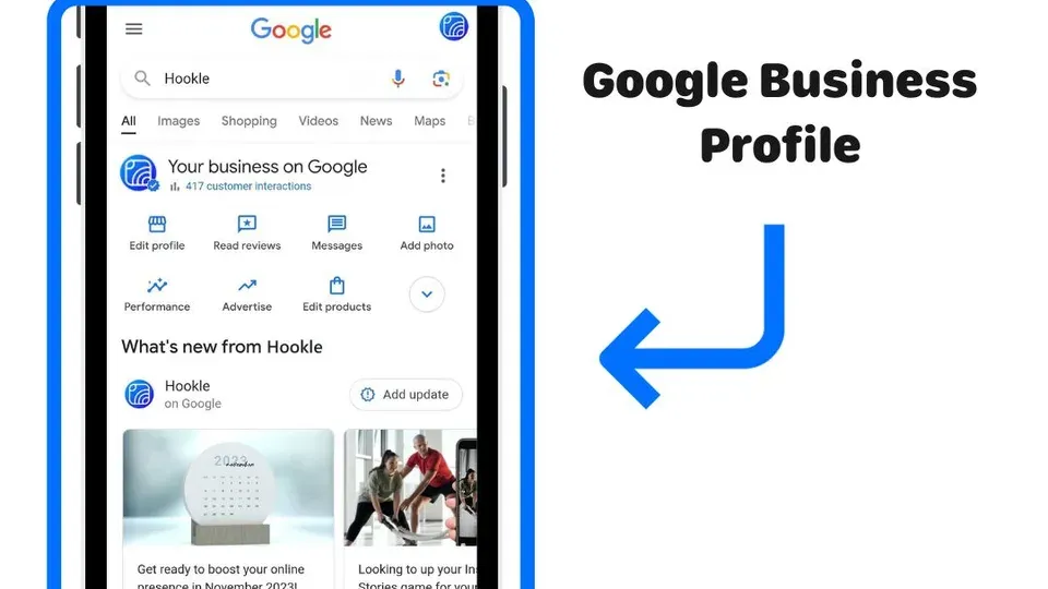 Smartphone screen displaying Google Maps or business profile with location information
