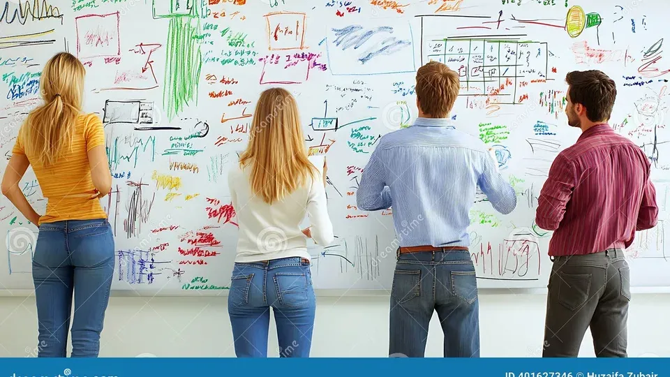 Professional team collaborating on SEO strategy and planning