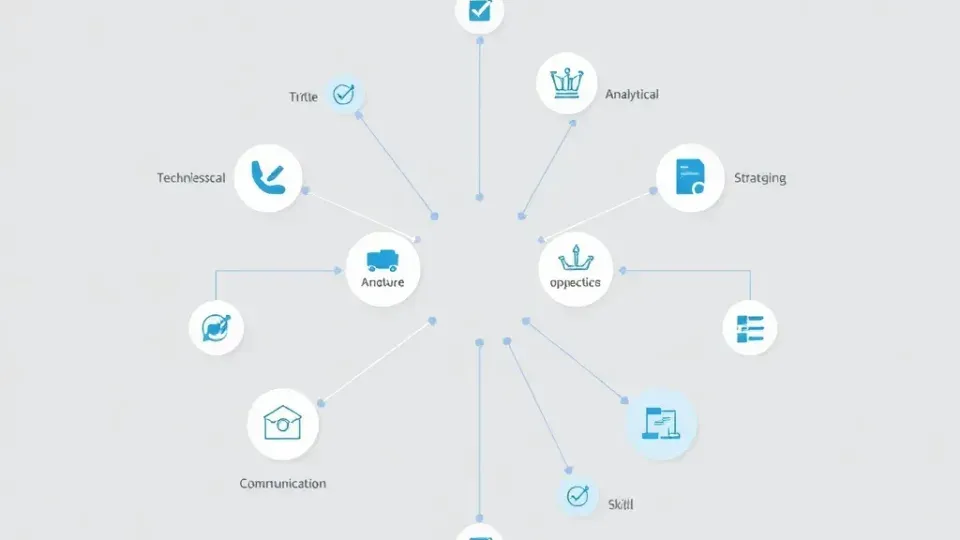 Visual skill matrix representing essential SEO professional competencies