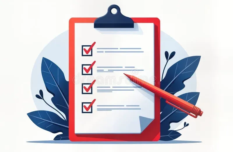 Clipboard with checklist and pen for task planning and tracking