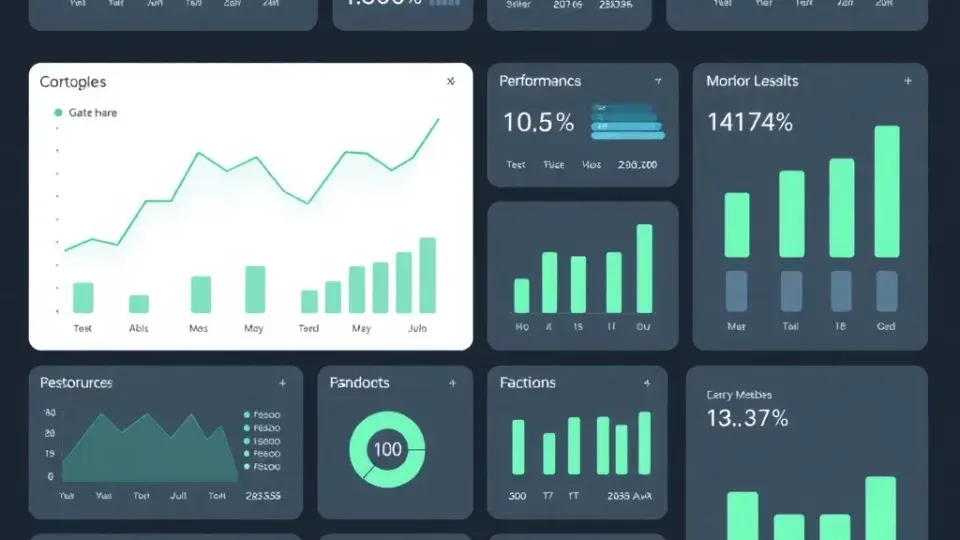 Performance monitoring dashboard with trending metrics and analytics