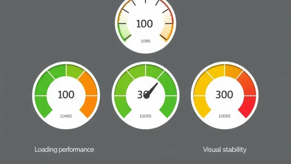 Dashboard-style visualization of Core Web Vitals performance metrics