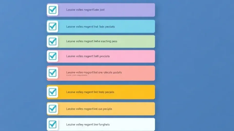 Visual checklist format representing an SEO action plan with progressive steps
