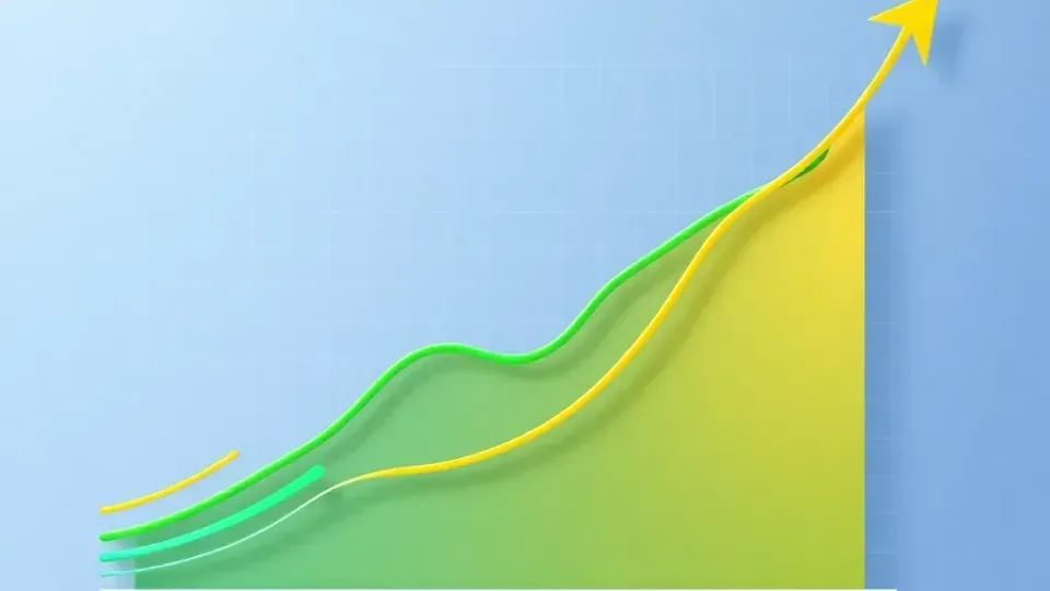 Upward trending graph showing growth and improvement over time