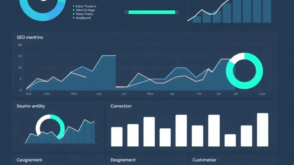 Analytics dashboard showing SEO metrics and performance data