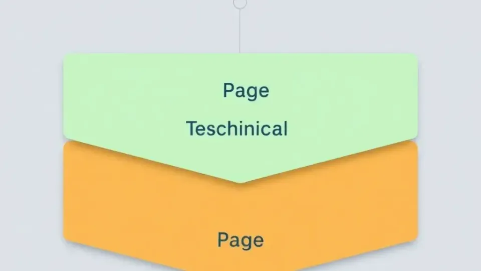 Layered diagram showing three SEO categories stacked vertically