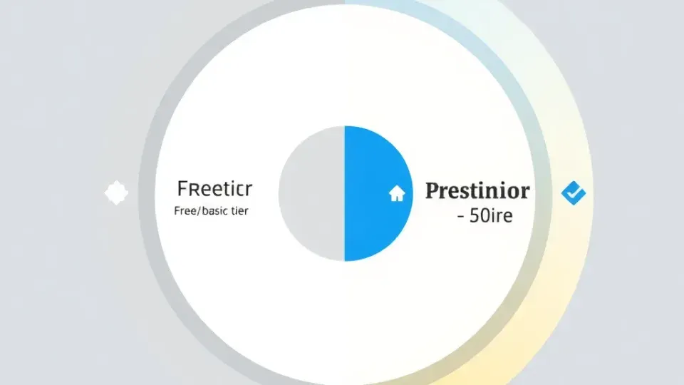 Circular comparison diagram showing free versus paid tier features