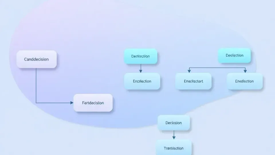 Flowchart showing decision-making process with branching paths
