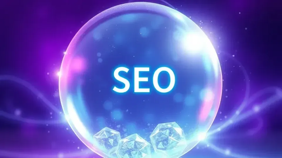 Glowing crystal sphere representing future of SEO evolution