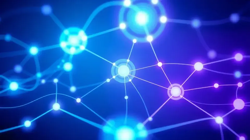 Futuristic AI neural network visualization representing machine learning optimization