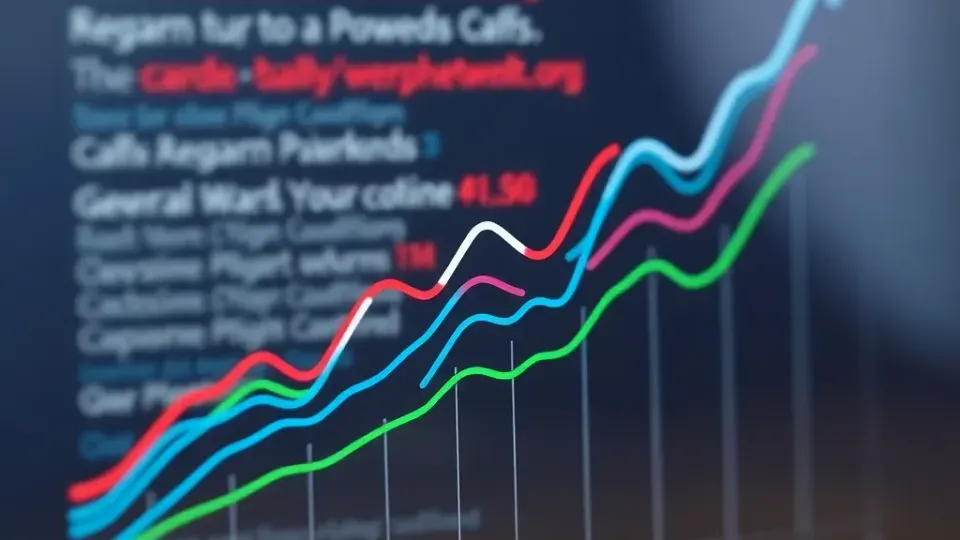 Trending line graph showing keyword rankings improving over time