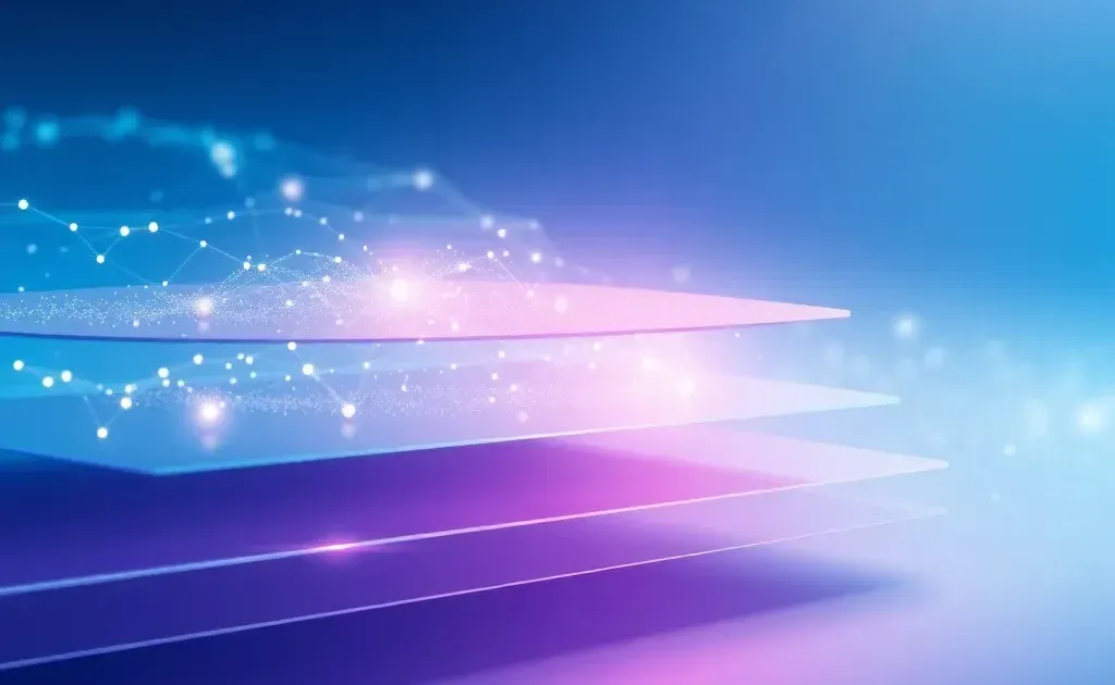 Abstract digital visualization of data optimization and SEO analysis with glowing network connections