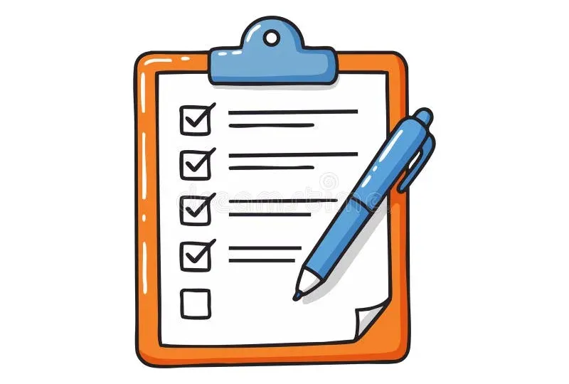Checklist on clipboard with pen showing organized task planning and management