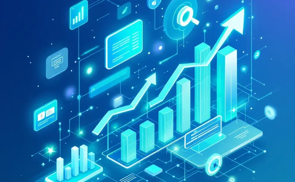 Abstract digital network visualization representing SEO optimization and ranking growth